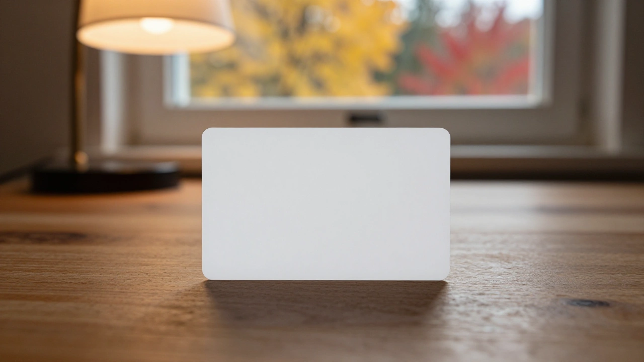 Blank white bank card on a desk for casino deposit and withdrawal options