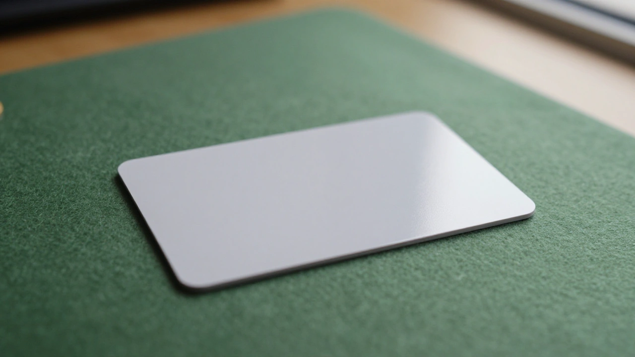Blank white card on green felt desk for small penny slot wagers