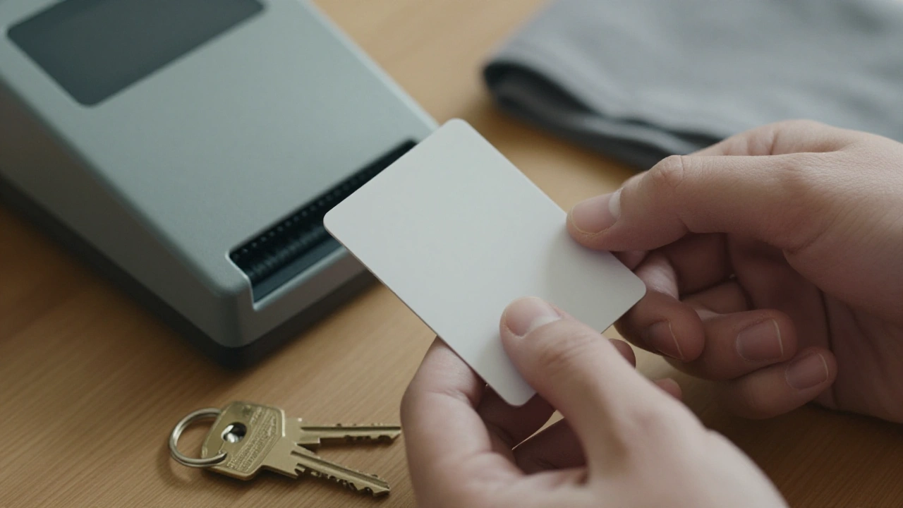 Hand tapping a blank card on a card reader for an Ontario casino deposit