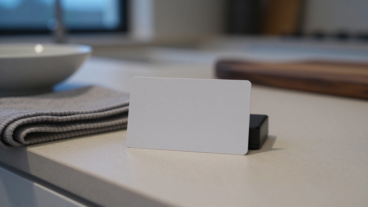 Blank white card tapping a card reader for secure online casino deposits