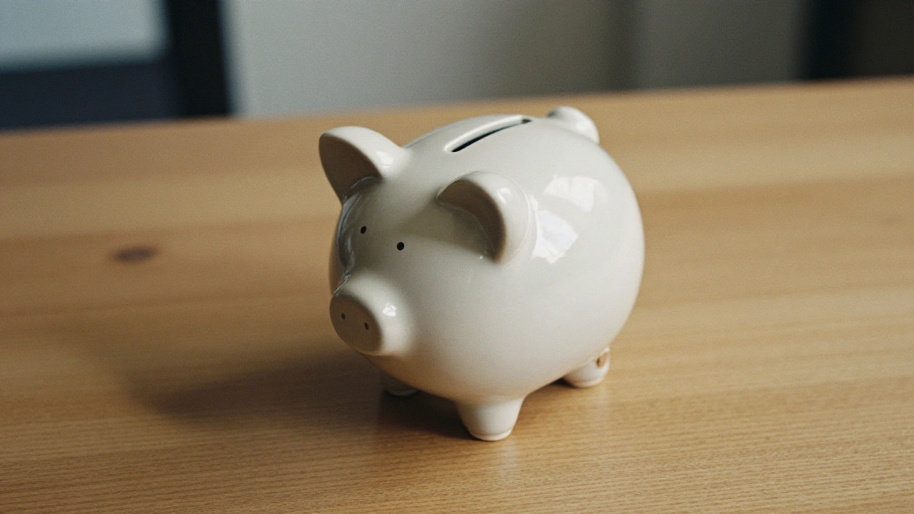 Ceramic piggy bank on a studio table illustrating a simple crypto casino deposit