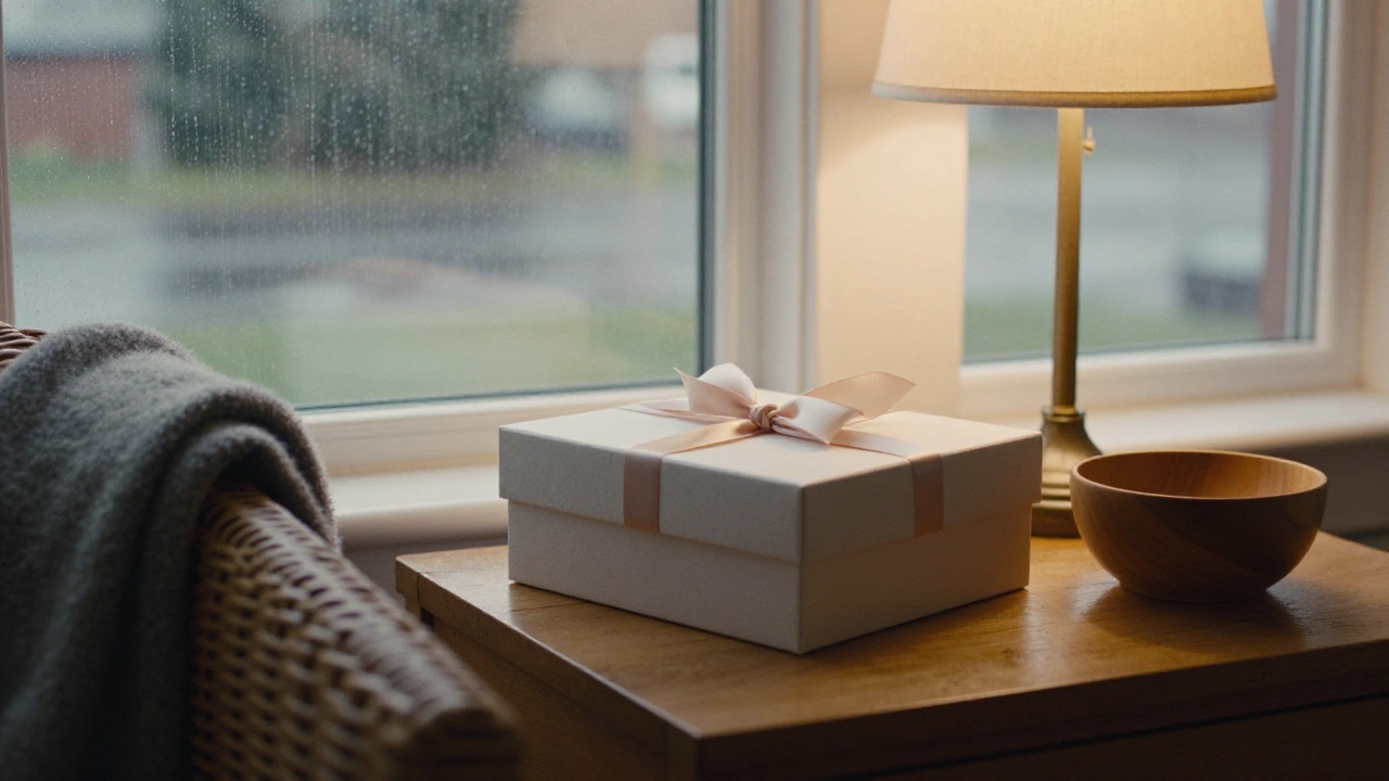 Gift box with ribbon on a sunroom table representing welcome bonus offers