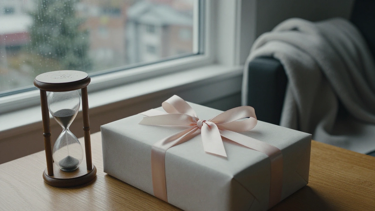 Gift box with a satin ribbon on a table for a casino welcome bonus