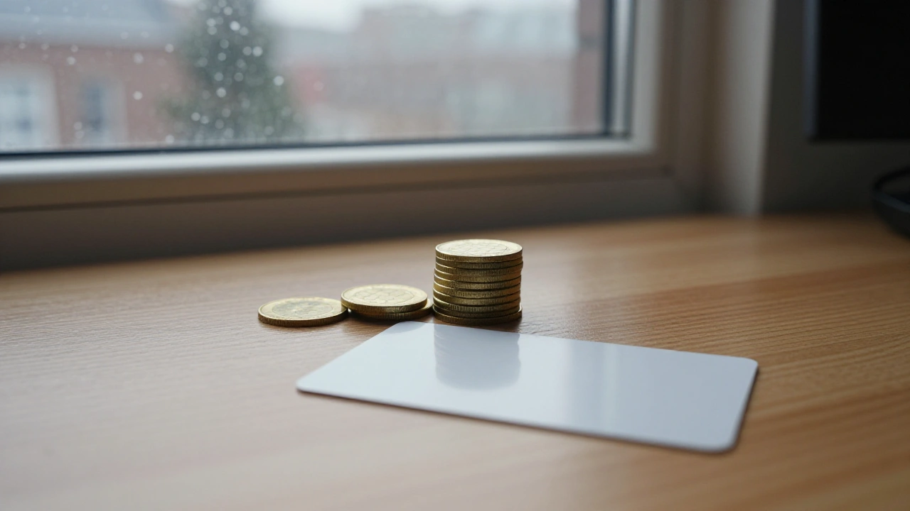 Golden honeycomb tokens and a blank card on a desk for crypto casino deposits