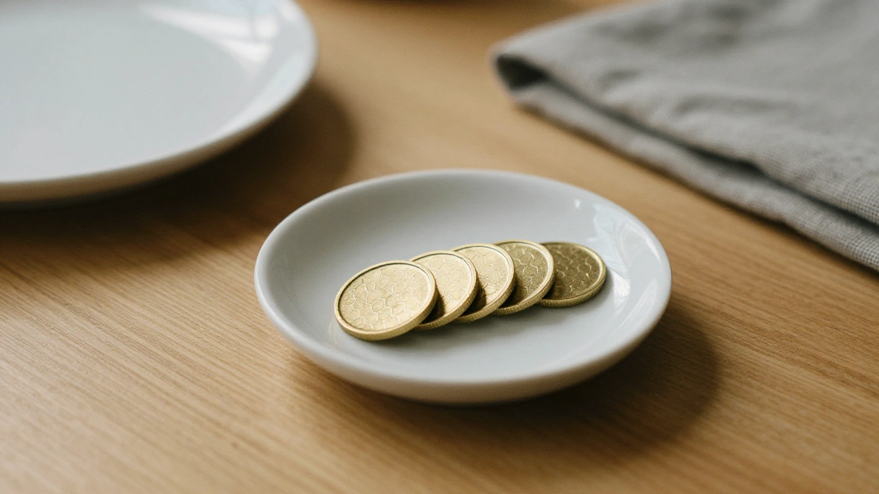 Golden honeycomb tokens on a home desk representing crypto deposits at an online casino