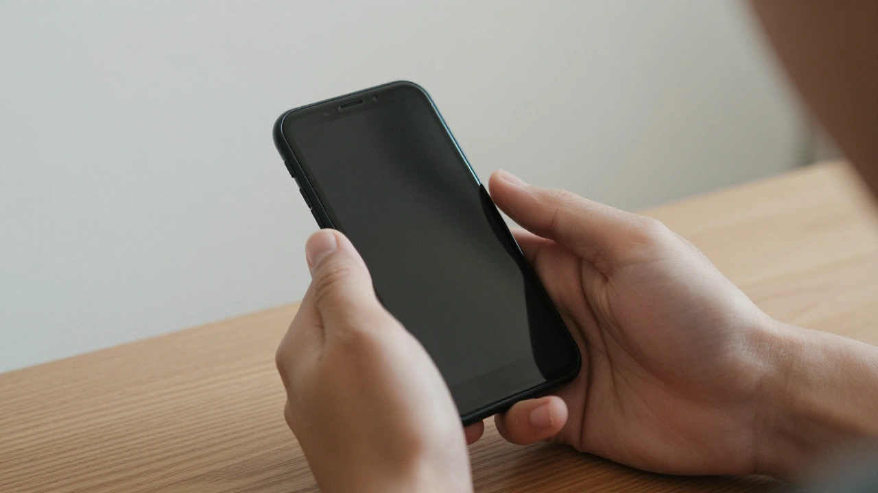 Hands holding a plain phone for mobile live dealer play at home