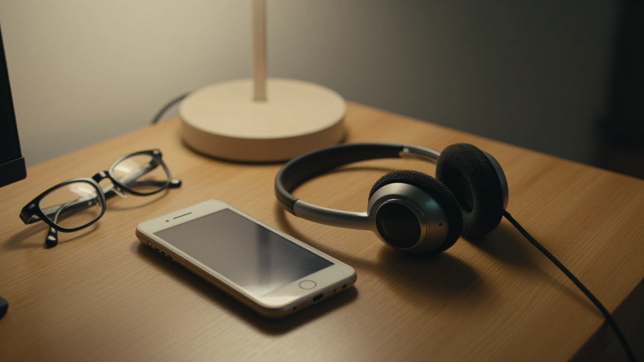 Headset on a desk beside a phone for round-the-clock casino support