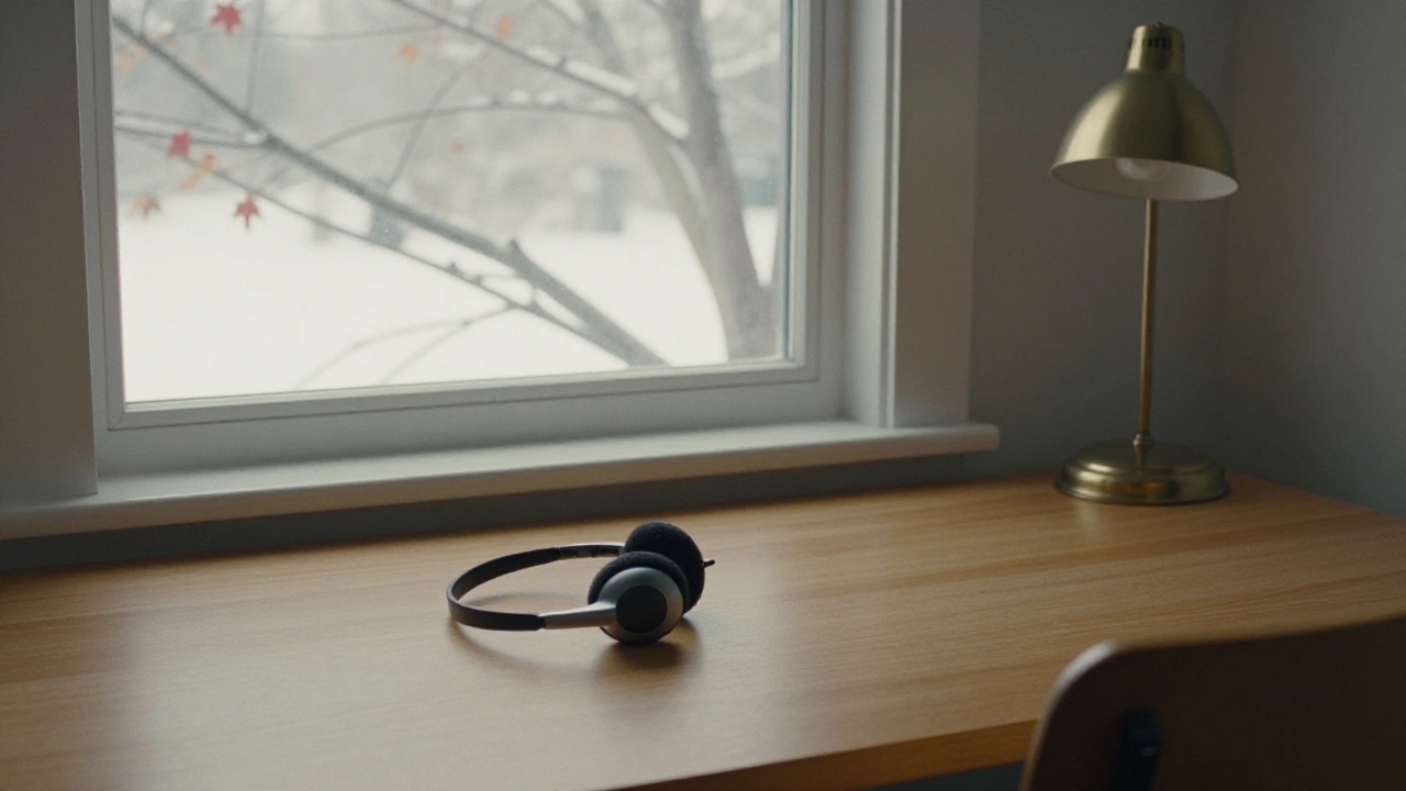 Headset on a desk in an Ontario office for casino customer support