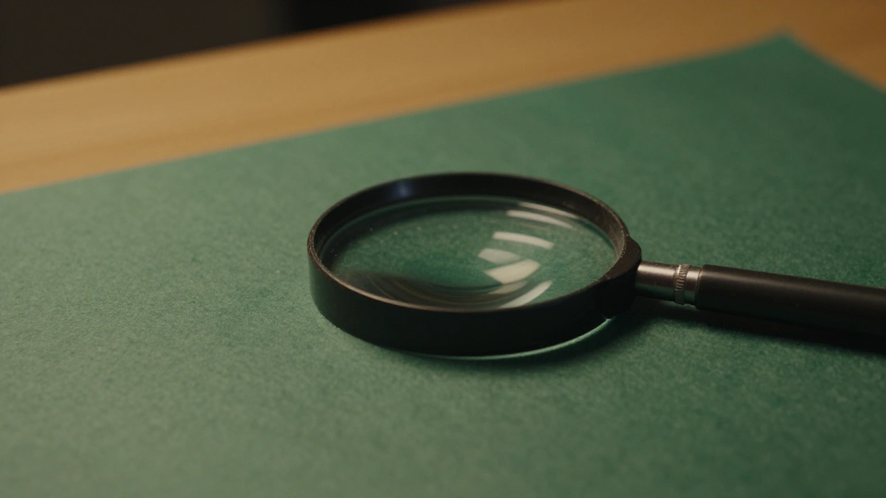 Magnifying glass on green felt symbolising close inspection of casino game odds