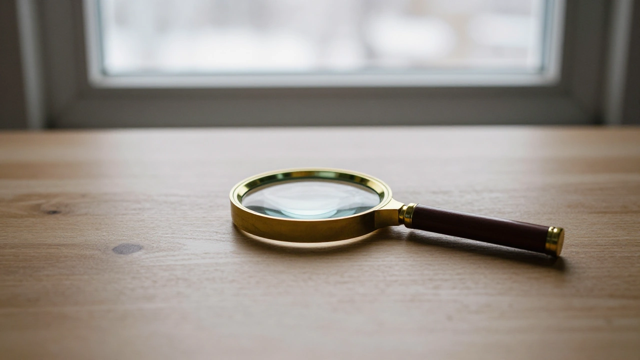 Magnifying glass on a wooden desk in Ontario, representing licensed casino audits and fairness checks