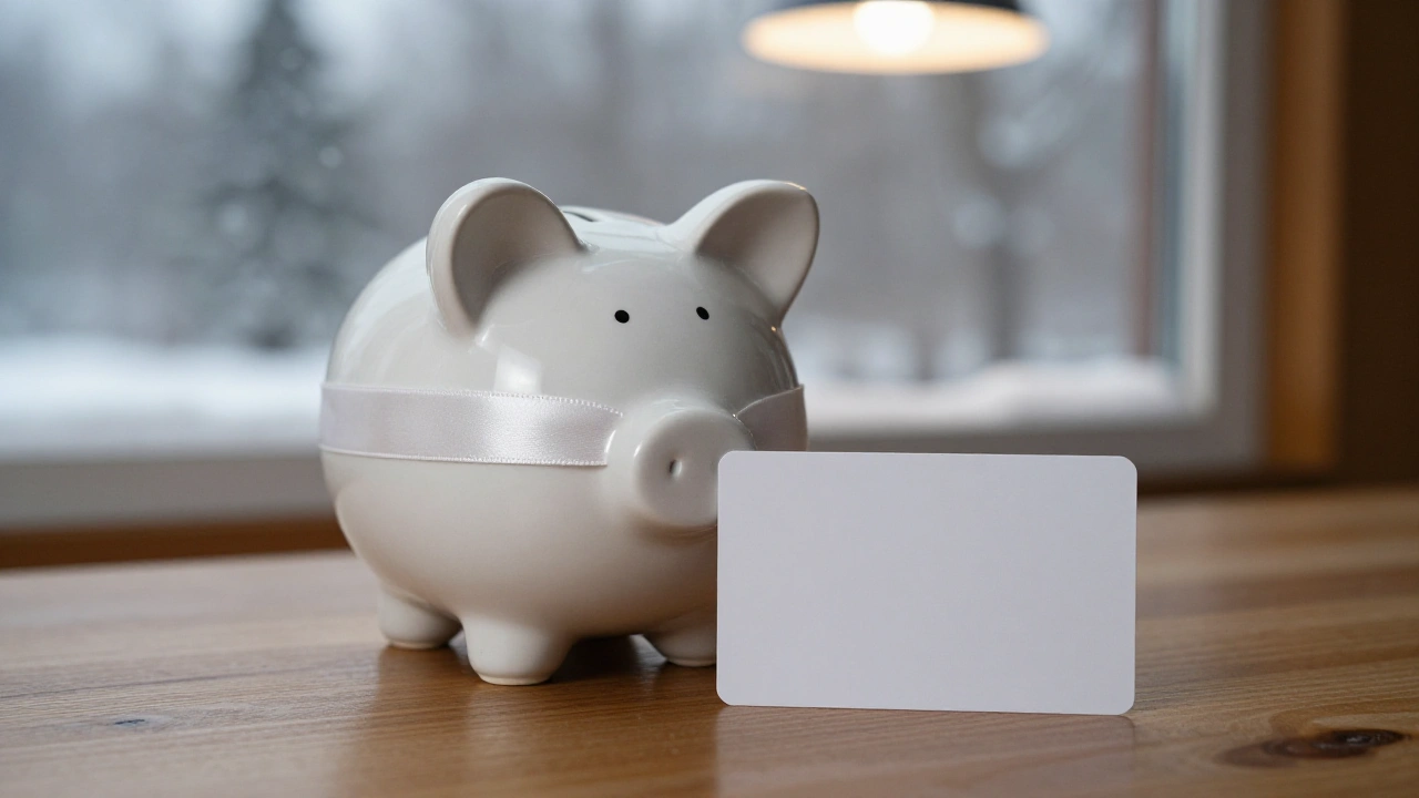 White ceramic piggy bank on a wooden table representing casino deposit bonuses