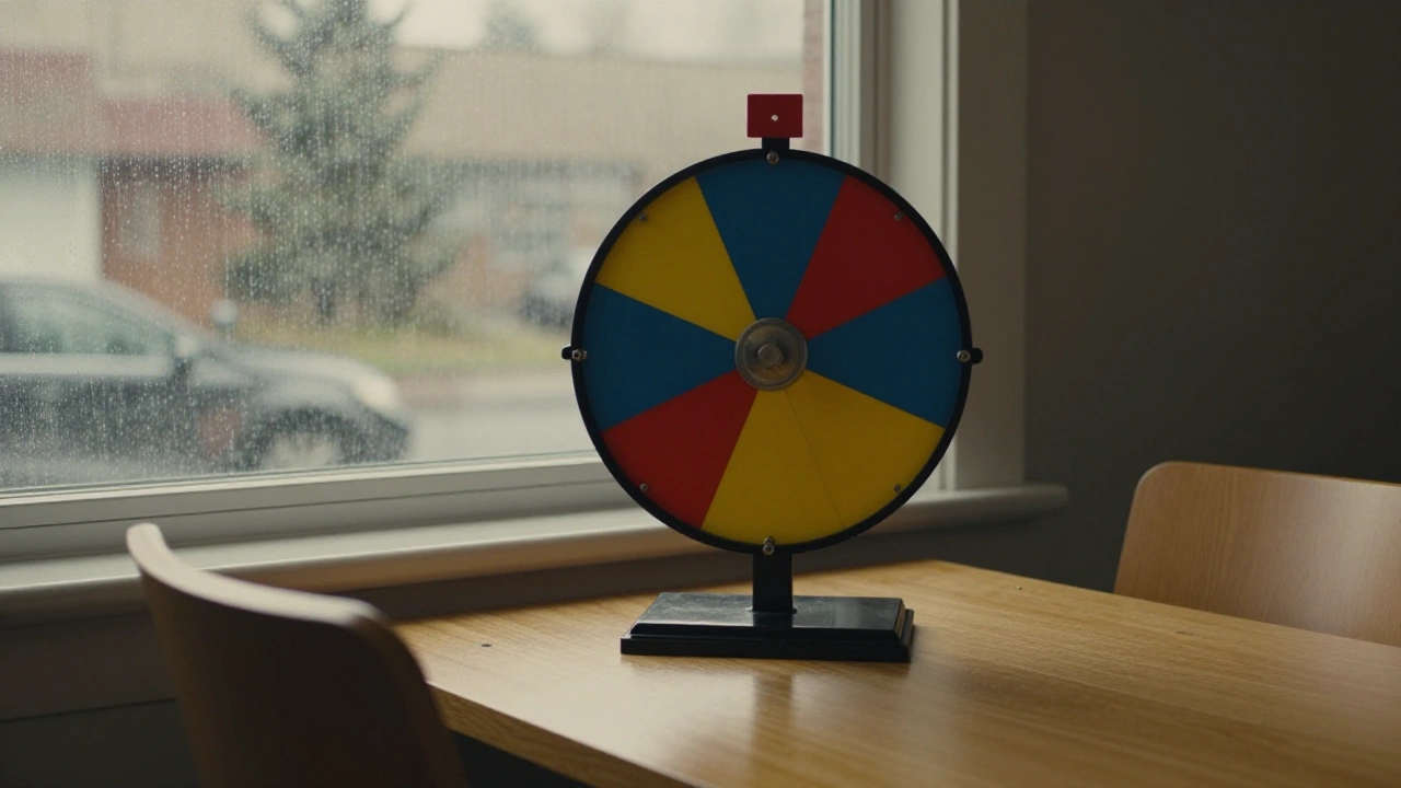 Generic prize wheel on a Calgary desk illustrating casino bonus tiers and loyalty rewards