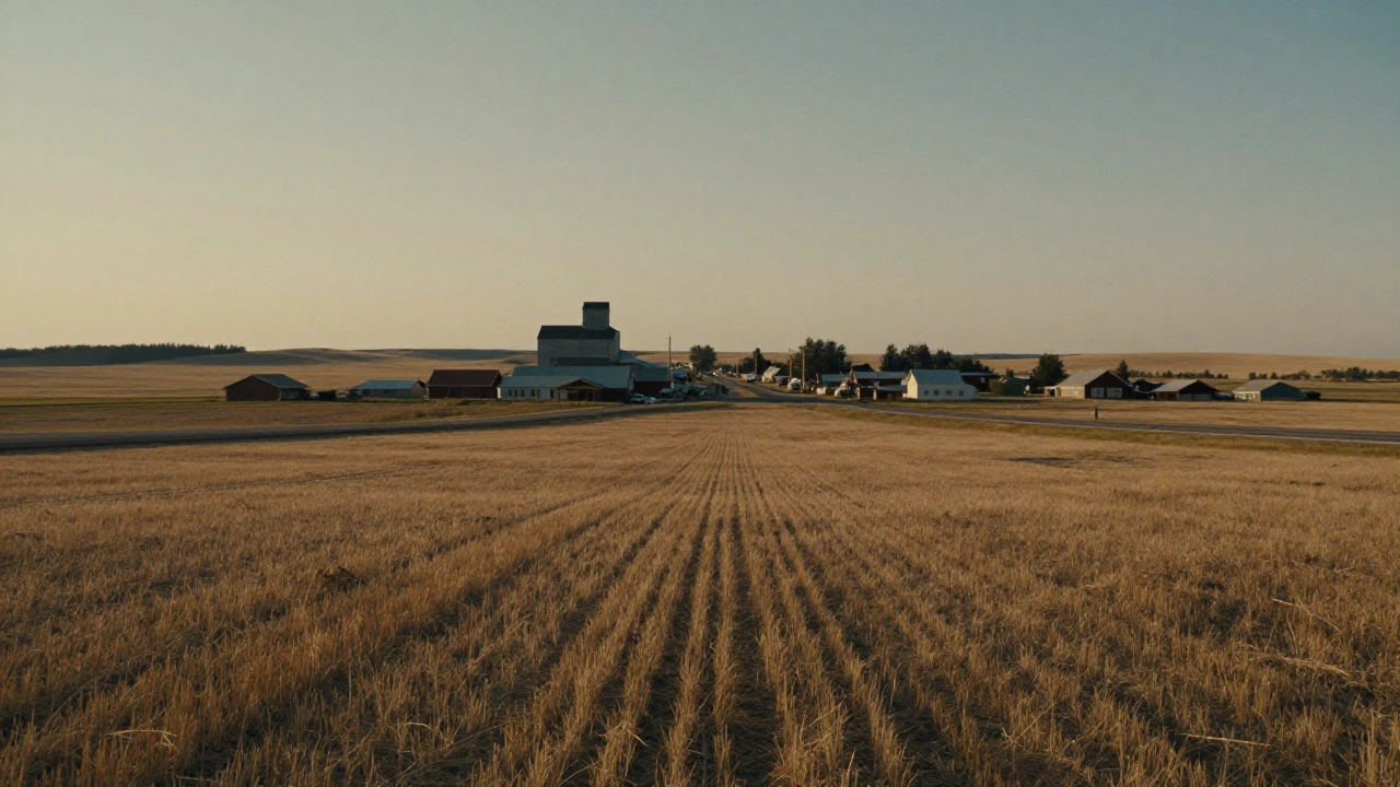 Saskatchewan prairie town on the horizon, representing land-based casino road trips